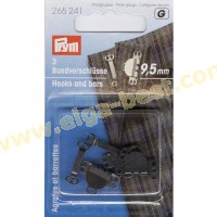 Prym 265241 op kaart broek- en rokhaken met staafjes MS 9,5mm zwart