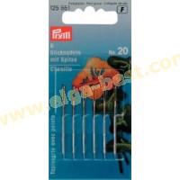 Prym 125551 Embroidery needles with point and goldcoloured eye no. 20
