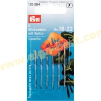 Prym 125554 Embroidery needles with point and goldcoloured eye assortment no. 18-22