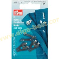 Prym 265223 on card trouser- and skirthooks with pins ST 9mm black