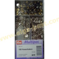 Prym 265815 bulk packaging trouser hooks and -pins MS 13mm silver coloured/bronze