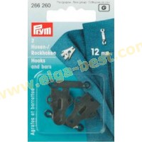 Prym 266260 on card trouser- and skirt hooks with pins ST 12mm black