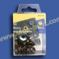 Ringes and eyes rustproof Old brass 8mm