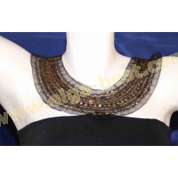 Luxury collar nylon lace bronze studs