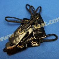 Duffle fasteners lacquered