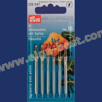 Prym 125547 Embroidery needles with point and goldcoloured eye no. 16