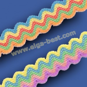 Rick rack ribbon elastic multicolor