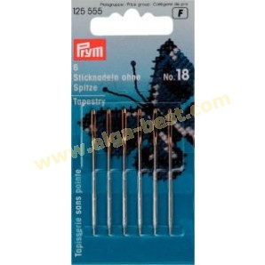 Prym 125555 Embroidery needles without point and with goldcoloured eye no. 18