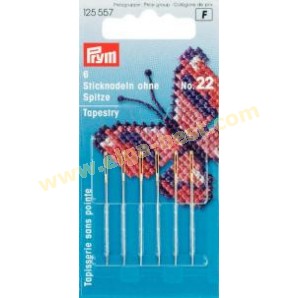 Prym 125557 Embroidery needles without point with goldcoloured eye no. 22