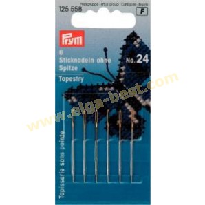 Prym 125558 Embroidery needles without point with goldcoloured eye no. 24
