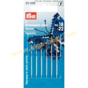 Prym 125559 Embroidery needles without point with goldcoloured eye no. 18-22