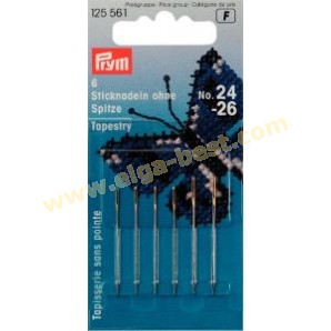 Prym 125561 Embroidery needles without point with goldcoloured eye no. 24-26