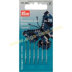 Prym 125562 Embroidery needles without point with goldcoloured eye no. 26