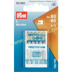 Prym 152940 microtex needles no. 60-80