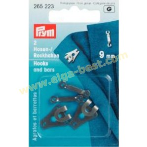 Prym 265223 on card trouser- and skirthooks with pins ST 9mm black