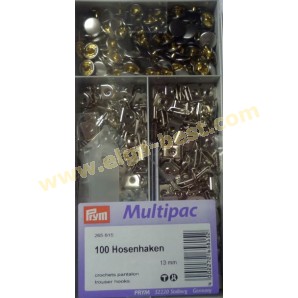 Prym 265815 bulk packaging trouser hooks and -pins MS 13mm silver coloured/bronze