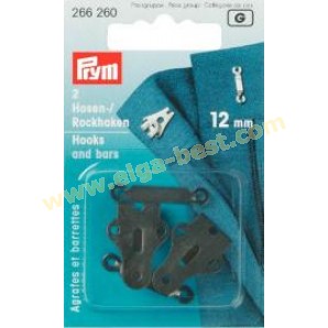 Prym 266260 on card trouser- and skirt hooks with pins ST 12mm black