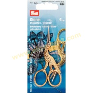 Prym 611445 Embroidery scissor 'stork' gold-plated 9cm / 3,5 inch