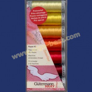 Gütermann embroidery threads set Sulky rayon no. 40 Sunrise