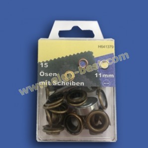 Ringes and eyes rustproof Old brass 11mm
