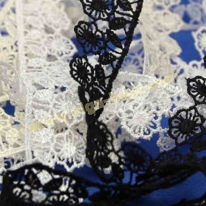 Cotton lace etched