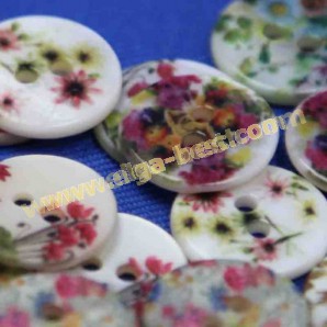 Buttons 2-holes flowers