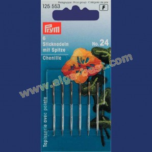 Prym 125553 Embroidery needles with point and goldcoloured eye no. 24