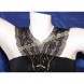 Luxury collar nylon lace bronze sequins