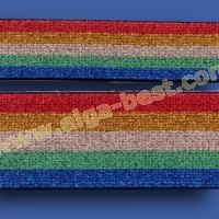 700516 Lurex Gummiband Rainbow
