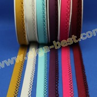 Schrägband baumwolle mit spitze uni farbe