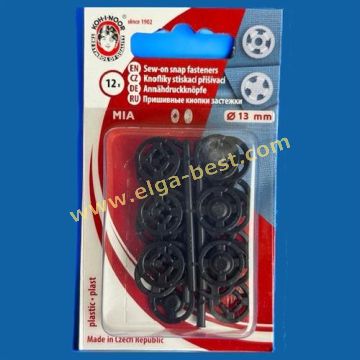 11 sew-on snap fasteners