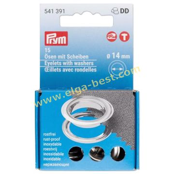 541391 Ringen en schijven RVS 14mm 5x15st zilver