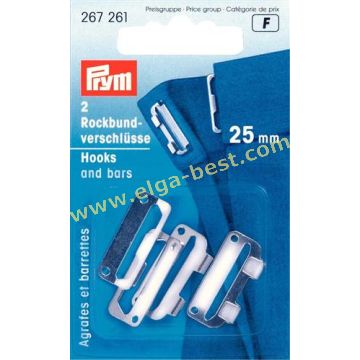 Prym 267261 on card skirt hooks ST 25mm silver coloured