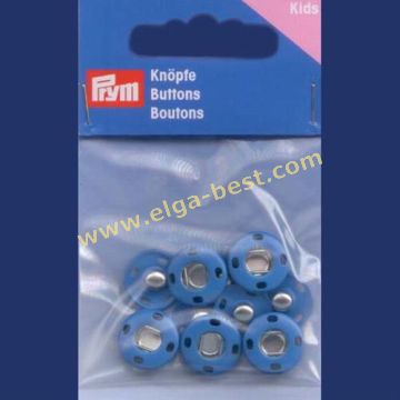 341908 Aannaaidrukknoop metaal 14mm 3x5 midden blauw