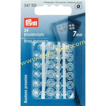 347155 Aannaaidrukknoop KST rond 7mm 5x24 transparant