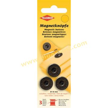 71126 Magnetic buttons to sew on 18mm 5x3pc brass