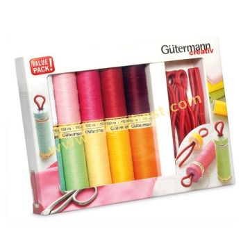 734565 sewing yarnset + 10 bobbin clips 10x100m assorti