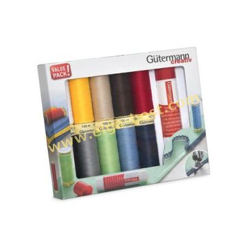 734567 sewing yarnset + Glue stick  10x100m assorted