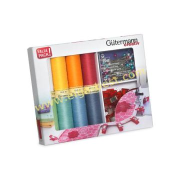 734568 sewing yarnset + clips & spelden 8x100m assorti