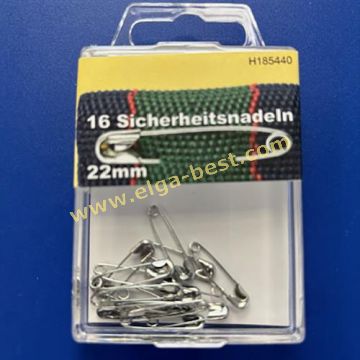 H185440 Veiligheidsspelden 22mm 16st nikkel 5x