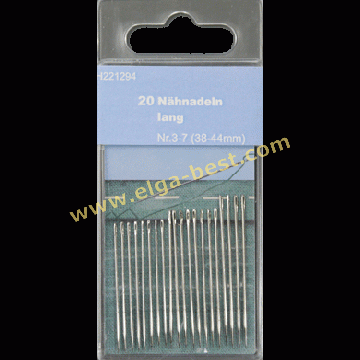 H221294 Naainaalden staal lang ass nr.3-7 5x20st