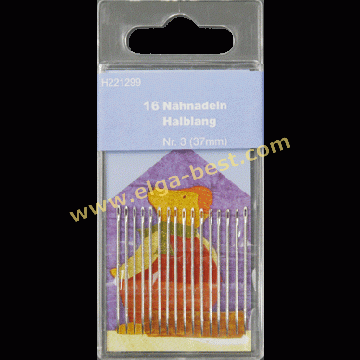 H221299 Naainaalden staal half lang nr.3 37mm 5x16st