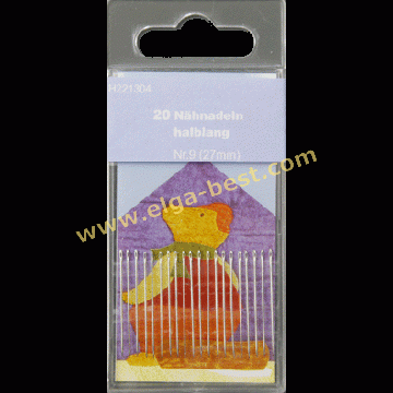 H221304 Naainaalden staal half lang nr.9 0,60/24mm 5x20st