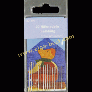 H221306 Naainaalden staal half lang nr.5-9 5x20st