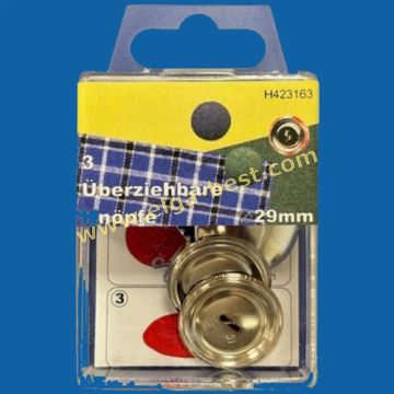 H423163 Stofknopen 29mm 3st zilver 5x
