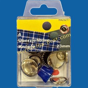 H423217 Stofknopen 23mm 4st zilver 5x