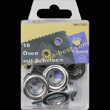 H641383 Ogen+ringen rvs 14mm 5x10 zilver